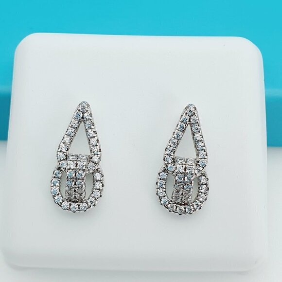 "925 Sterling Silver CZ Beautiful Earrings for Women, 1USPAR4201 - Picture 3 of 11